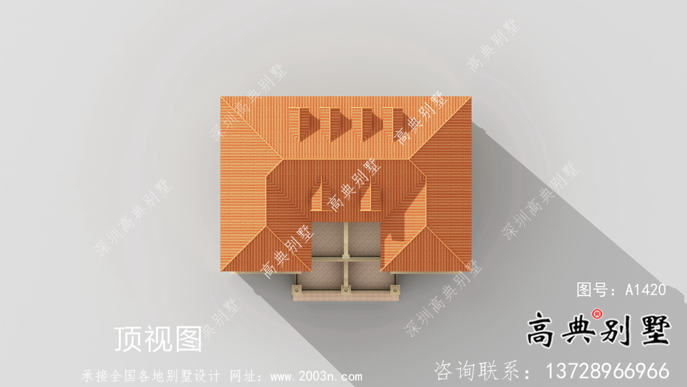 農(nóng)村歐式風格雙拼別墅設(shè)計圖，效果圖