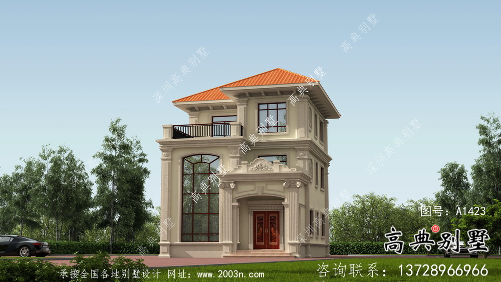 舒適明亮歐式風格三層別墅建筑結構施工詳圖
