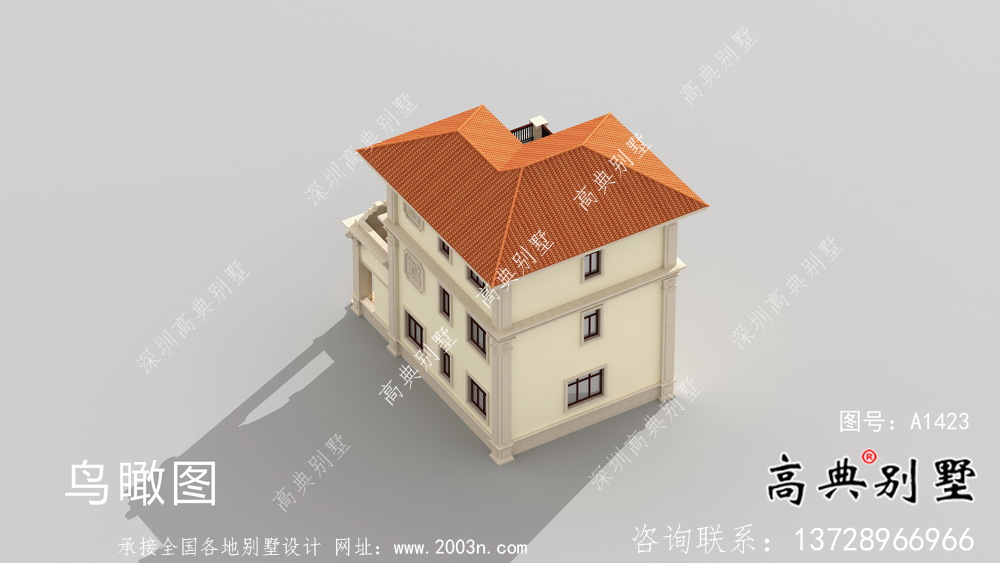 舒適明亮歐式風格三層別墅建筑結構施工詳圖