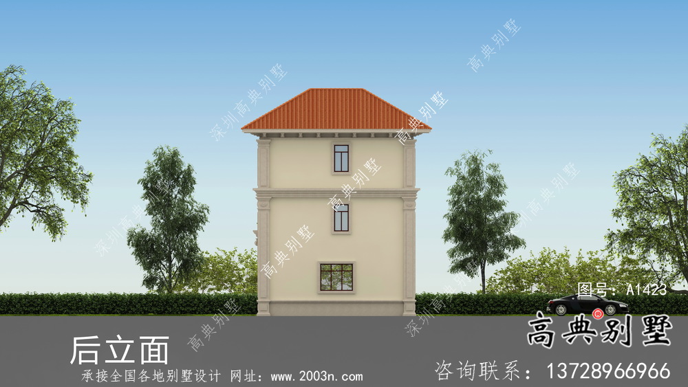 舒適明亮歐式風格三層別墅建筑結構施工詳圖