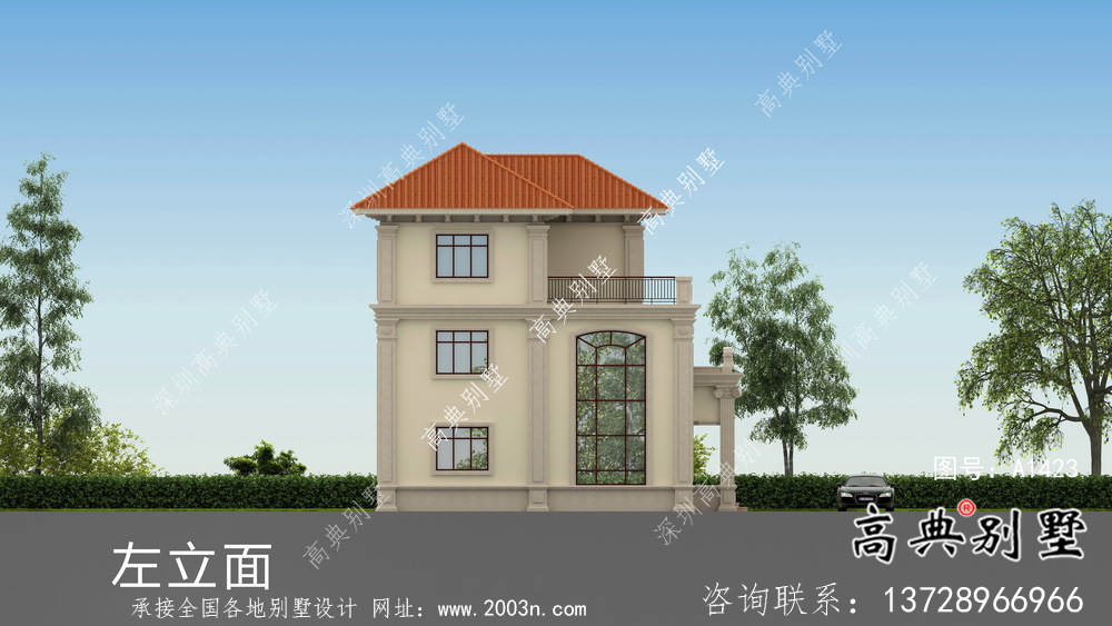 舒適明亮歐式風格三層別墅建筑結構施工詳圖