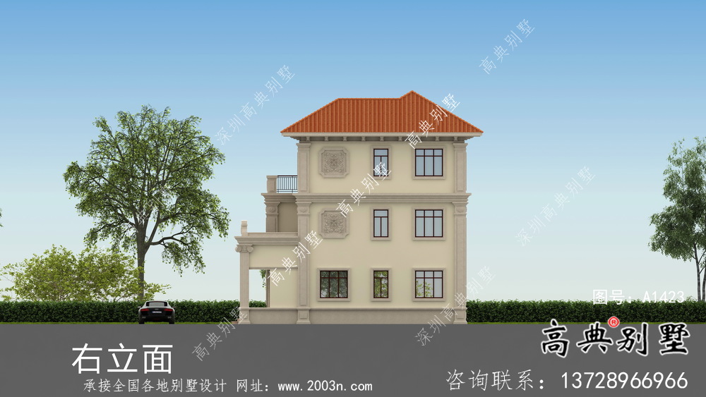 舒適明亮歐式風格三層別墅建筑結構施工詳圖