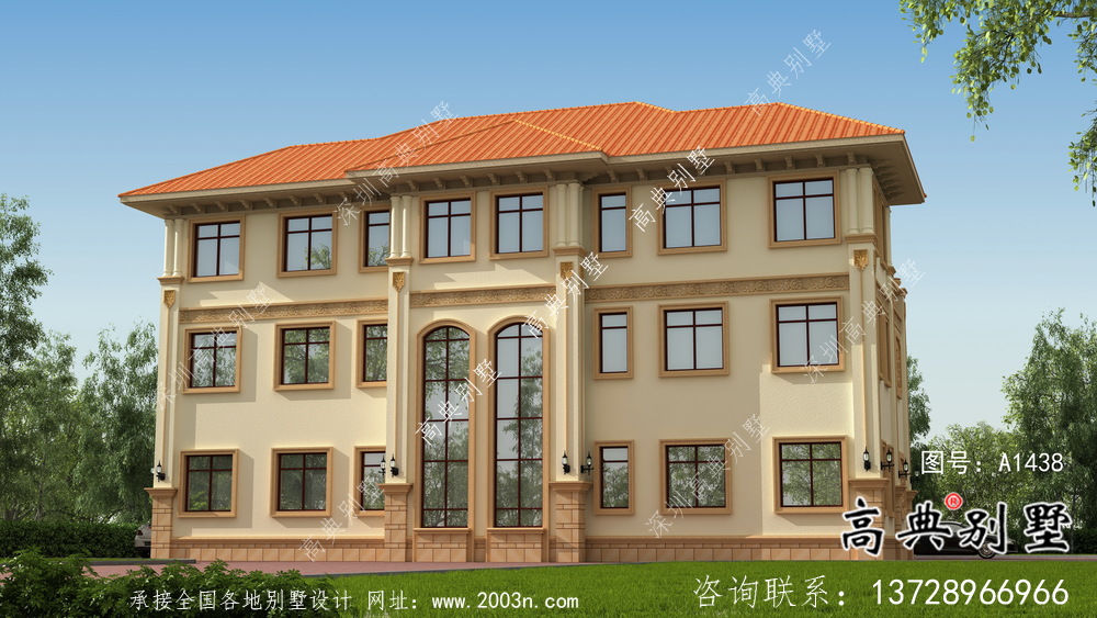 農村歐式風格，意大利風格雙拼別墅設計圖