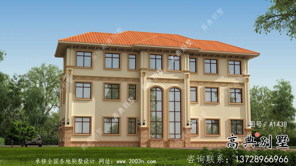 農村歐式風格，意大利風格雙拼別墅設計圖