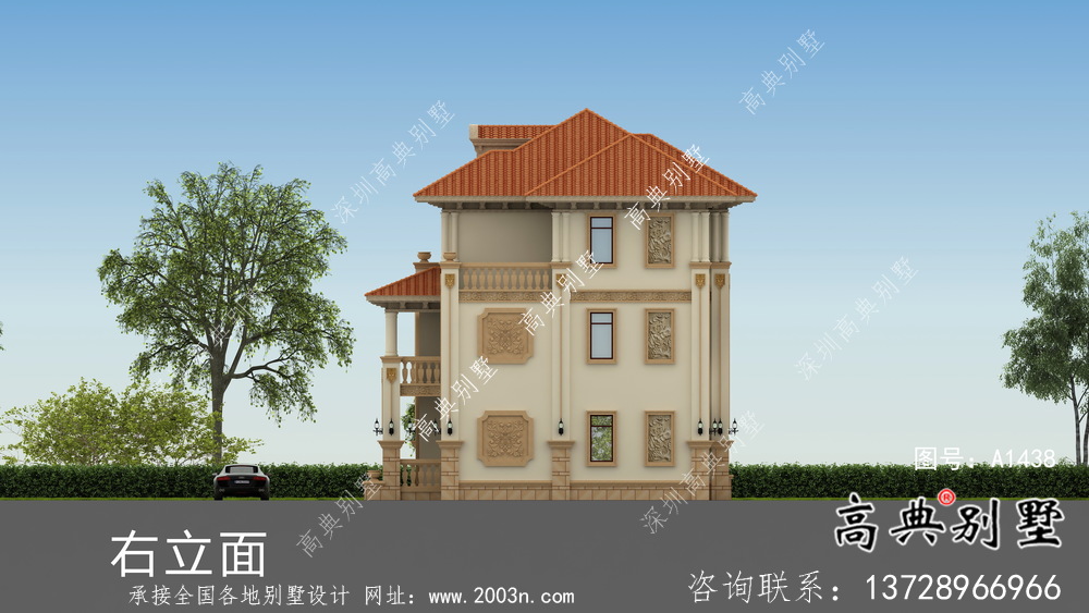 農村歐式風格，意大利風格雙拼別墅設計圖
