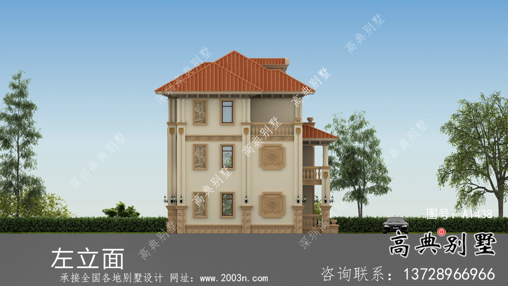 農村歐式風格，意大利風格雙拼別墅設計圖