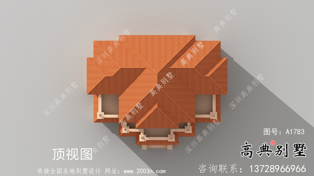 歐式石材三層雙拼別墅設計圖紙