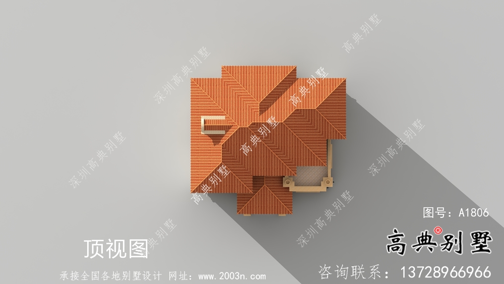 歐式風格復式三層別墅外觀設計圖紙