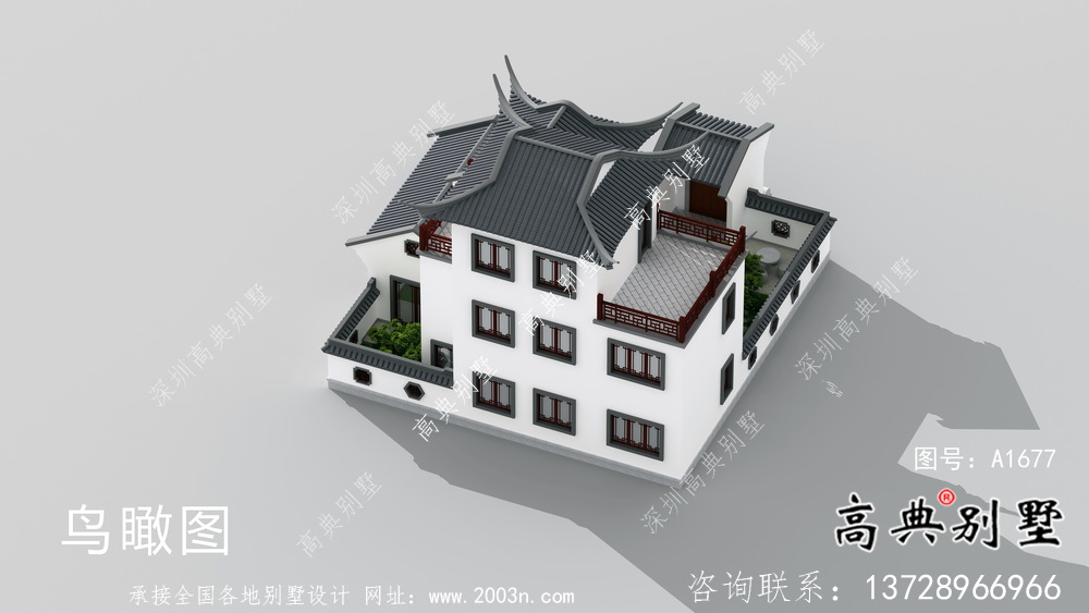 蘇式園林別墅，新中式院子別墅，房屋設(shè)計(jì)圖