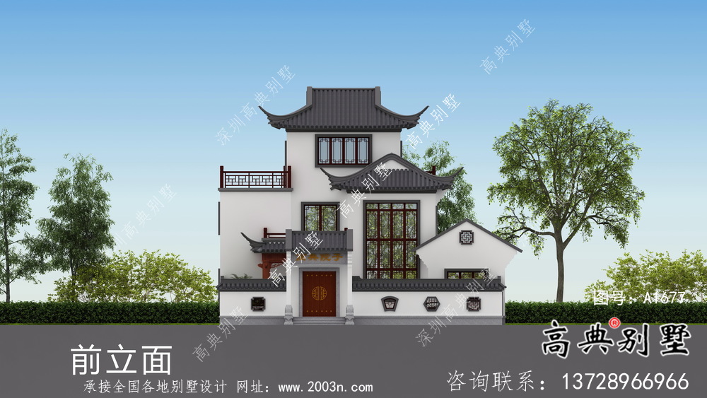 蘇式園林別墅，新中式院子別墅，房屋設(shè)計(jì)圖