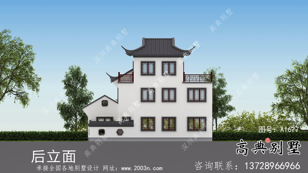 蘇式園林別墅，新中式院子別墅，房屋設(shè)計(jì)圖