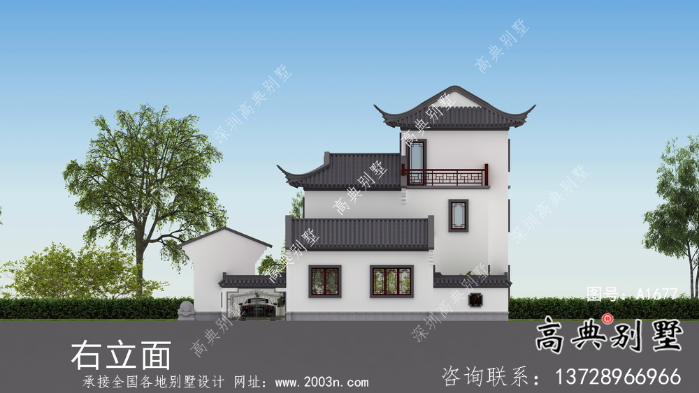 蘇式園林別墅，新中式院子別墅，房屋設(shè)計(jì)圖