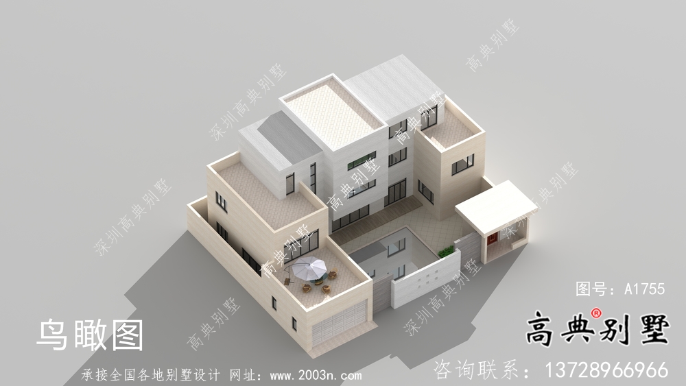 經濟實用型現代風格院子別墅建筑結構圖