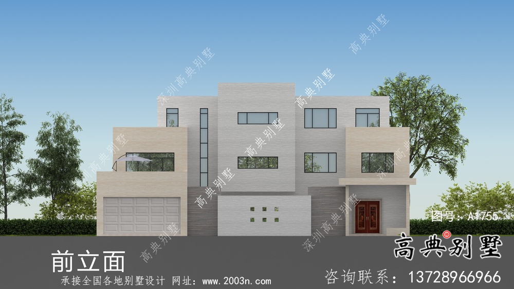 經濟實用型現代風格院子別墅建筑結構圖