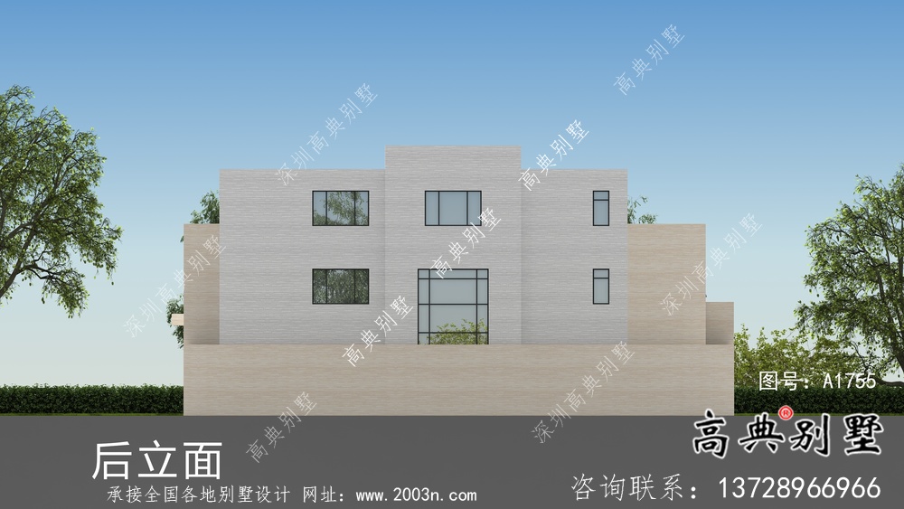 經濟實用型現代風格院子別墅建筑結構圖