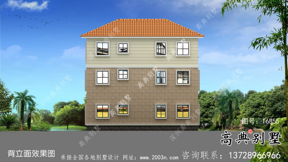 精美三層復式歐式風格獨棟別墅建筑圖