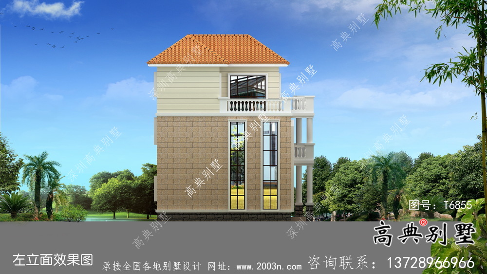 精美三層復式歐式風格獨棟別墅建筑圖