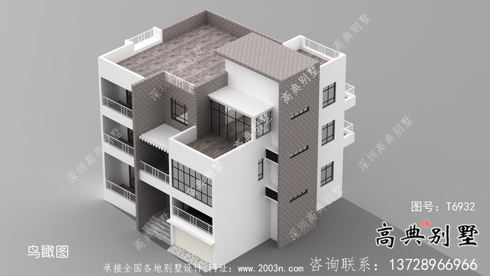 實用美觀二層新型現代風格農村別墅帶車庫
