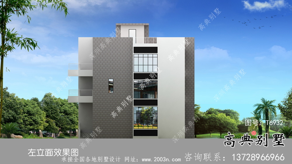 實用美觀二層新型現代風格農村別墅帶車庫