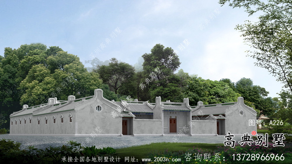 傳統四合院一層中式別墅設計圖紙
