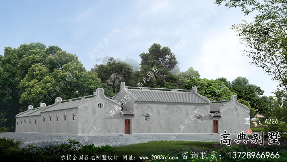 傳統四合院一層中式別墅設計圖紙