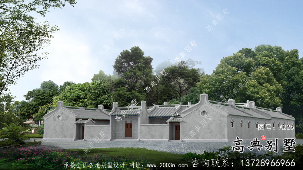 傳統四合院一層中式別墅設計圖紙