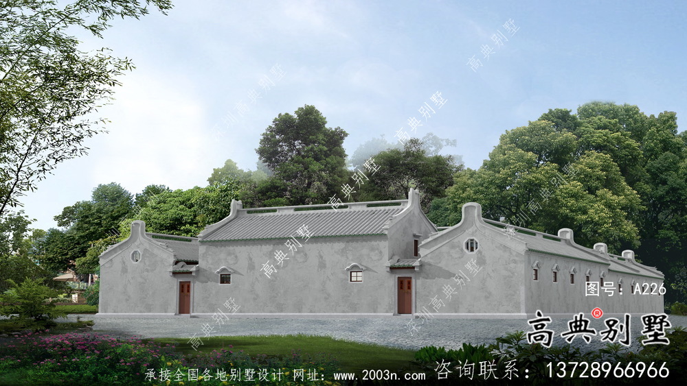 傳統四合院一層中式別墅設計圖紙