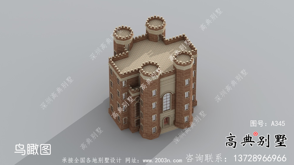 新潮五層西式城堡別墅，平屋頂別墅設計方案