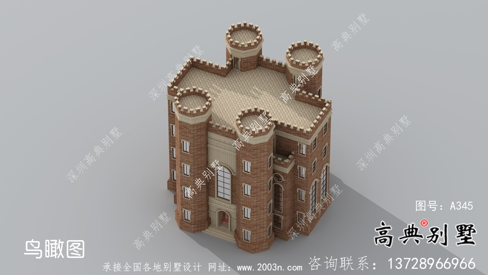 新潮五層西式城堡別墅，平屋頂別墅設計方案