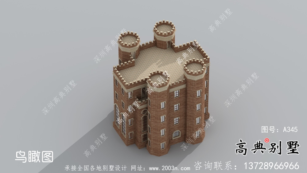 新潮五層西式城堡別墅，平屋頂別墅設計方案