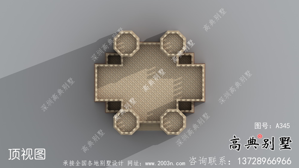 新潮五層西式城堡別墅，平屋頂別墅設計方案