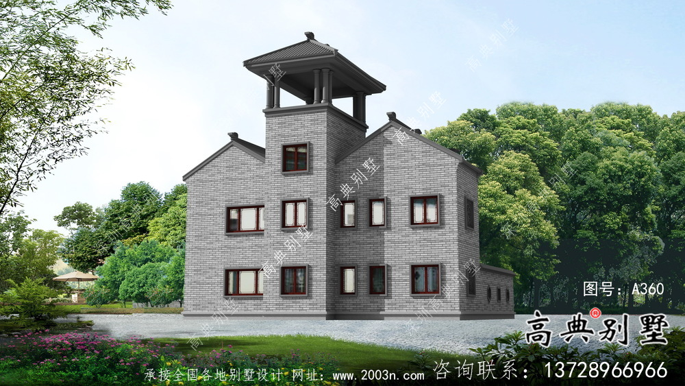 大氣中式院子別墅設(shè)計效果圖（建筑+結(jié)構(gòu)）