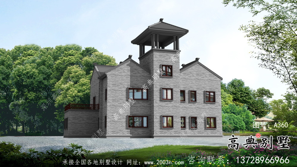 大氣中式院子別墅設(shè)計效果圖（建筑+結(jié)構(gòu)）