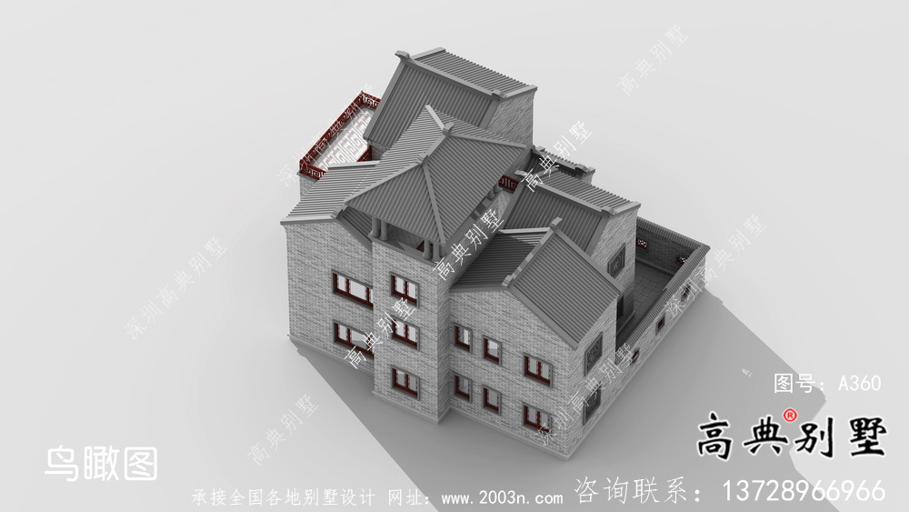 大氣中式院子別墅設(shè)計效果圖（建筑+結(jié)構(gòu)）
