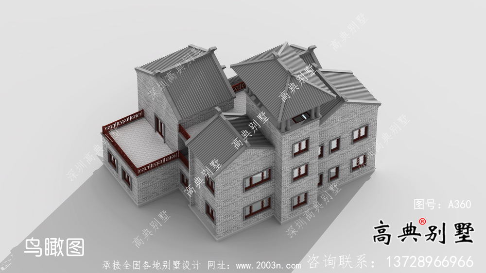 大氣中式院子別墅設(shè)計效果圖（建筑+結(jié)構(gòu)）