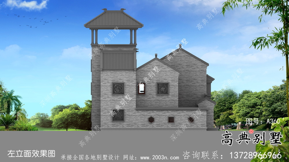 大氣中式院子別墅設(shè)計效果圖（建筑+結(jié)構(gòu)）