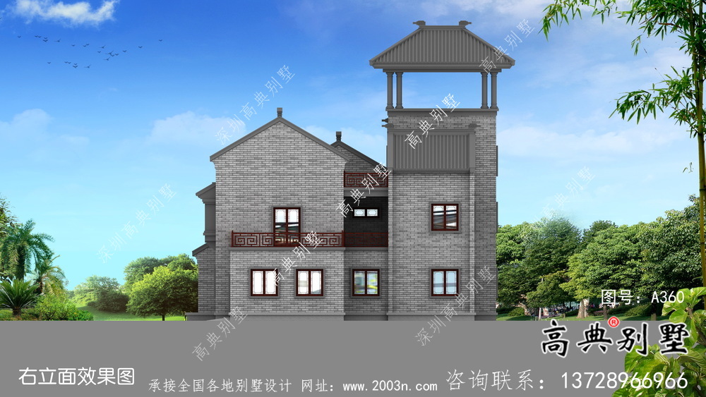 大氣中式院子別墅設(shè)計效果圖（建筑+結(jié)構(gòu)）