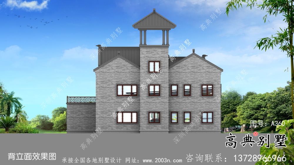 大氣中式院子別墅設(shè)計效果圖（建筑+結(jié)構(gòu)）