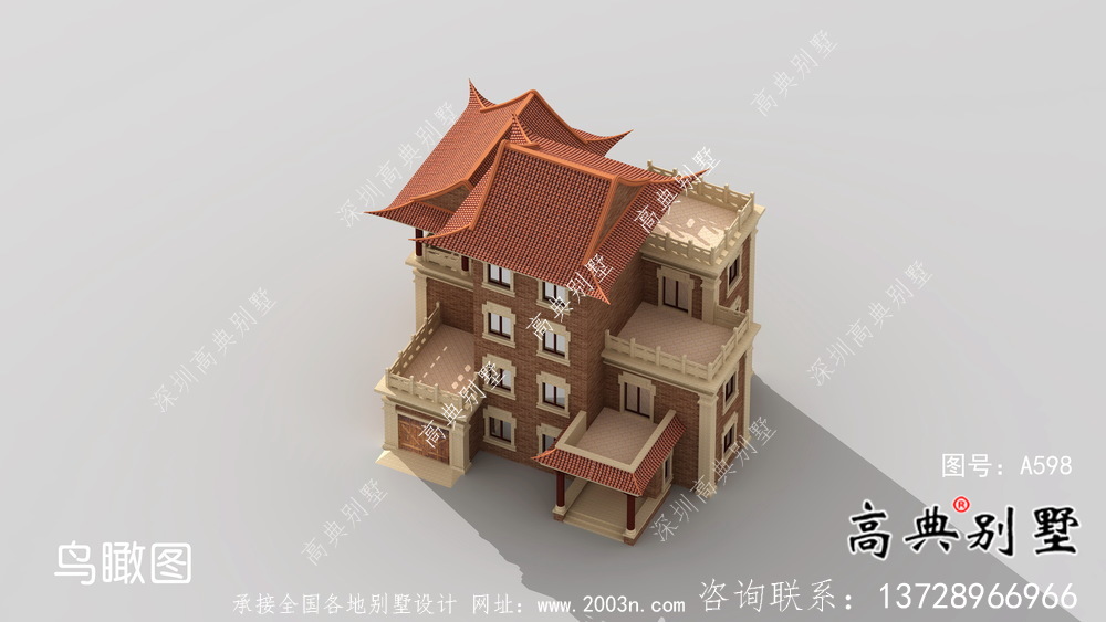 農村自建四層新中式別墅設計圖紙
