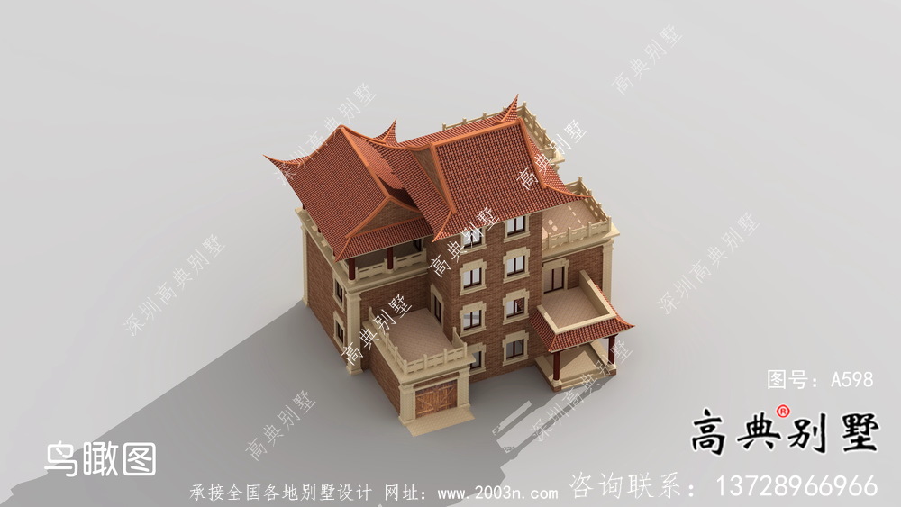農村自建四層新中式別墅設計圖紙