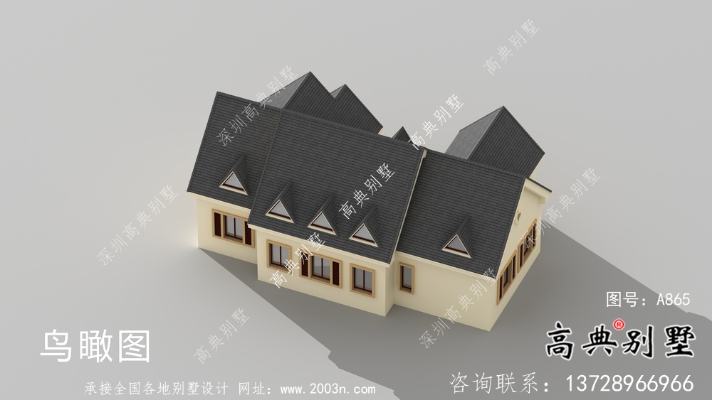 美式簡歐二層別墅帶車庫設計圖紙