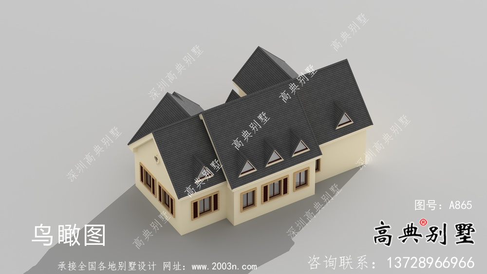 美式簡歐二層別墅帶車庫設計圖紙