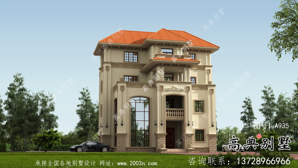 復式四層歐式別墅設計圖紙及施工圖紙