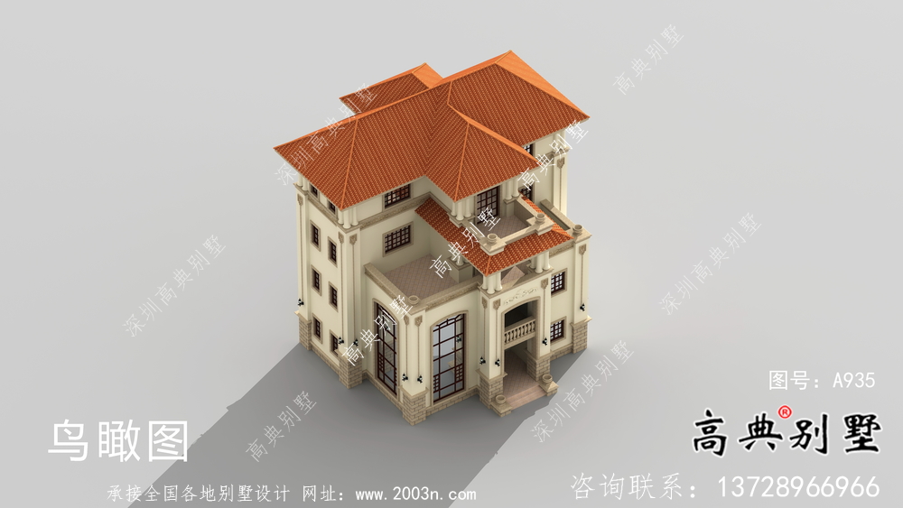 復式四層歐式別墅設計圖紙及施工圖紙
