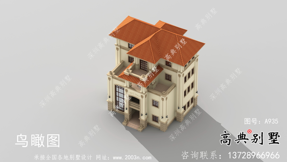 復式四層歐式別墅設計圖紙及施工圖紙
