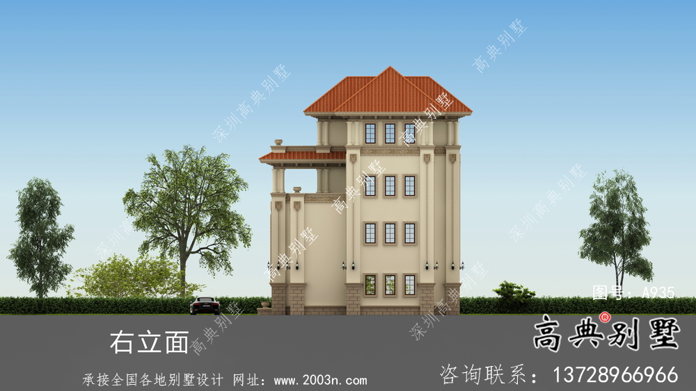 復式四層歐式別墅設計圖紙及施工圖紙