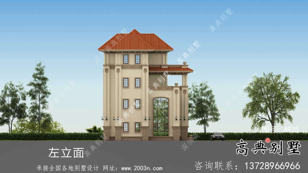 復式四層歐式別墅設計圖紙及施工圖紙