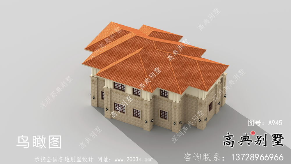 歐式二層鄉村別墅圖紙設計