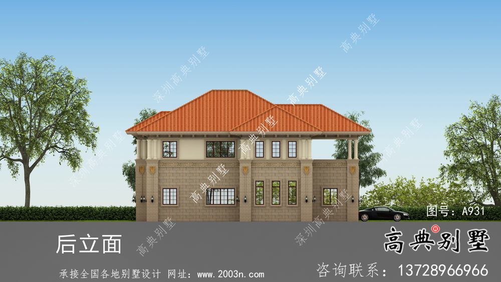 兩層農村意大利風格住宅設計圖包括結構圖