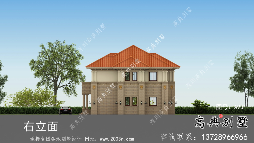 兩層農村意大利風格住宅設計圖包括結構圖